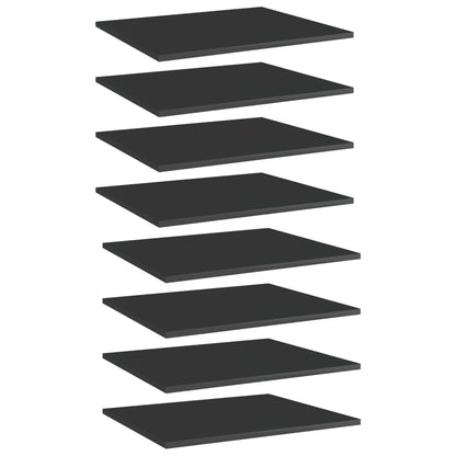 Bücherregal-Bretter 8 Stk. Hochglanz-Schwarz 60x50x1,5 cm