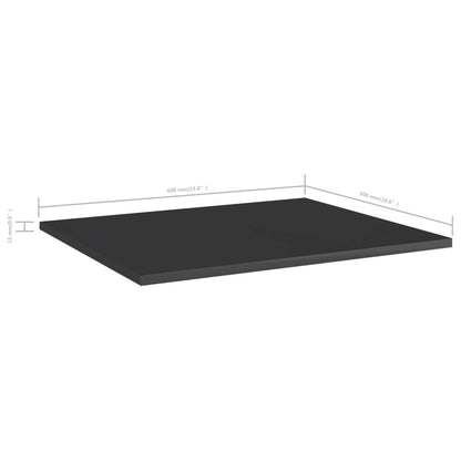 Bücherregal-Bretter 8 Stk. Hochglanz-Schwarz 60x50x1,5 cm