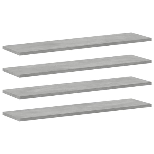 Bücherregal-Bretter 4 Stk. Betongrau 80x20x1,5 cm Holzwerkstoff