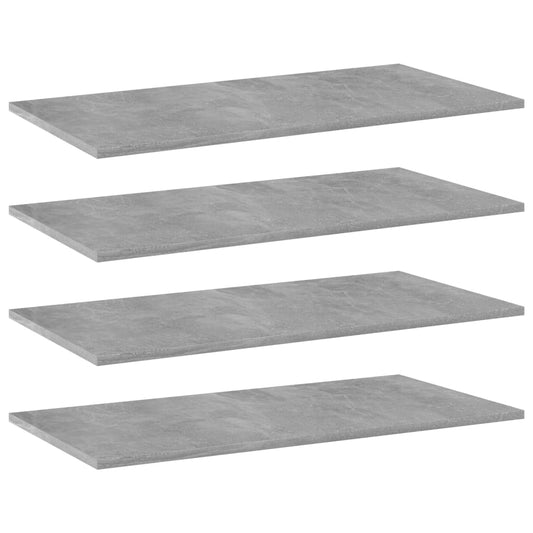 Bücherregal-Bretter 4 Stk. Betongrau 80x40x1,5 cm Holzwerkstoff
