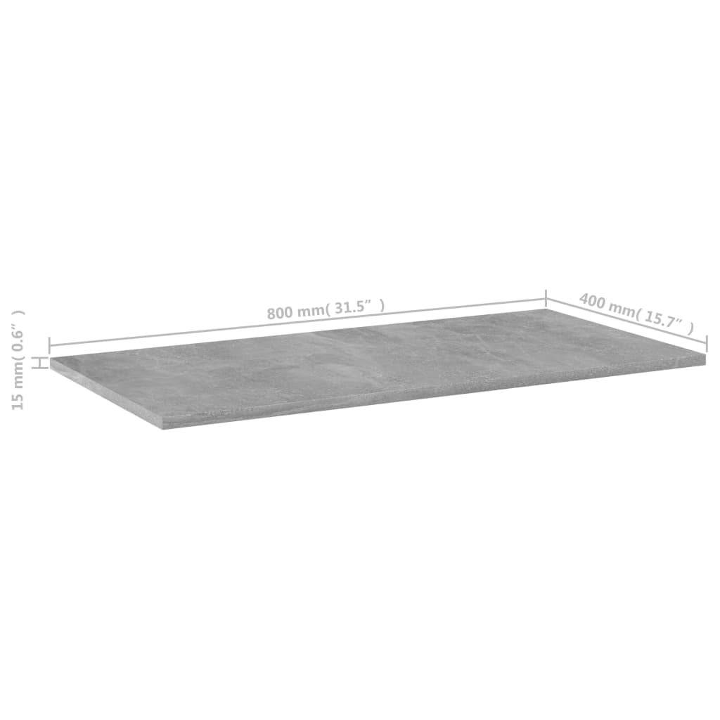 Bücherregal-Bretter 4 Stk. Betongrau 80x40x1,5 cm Holzwerkstoff