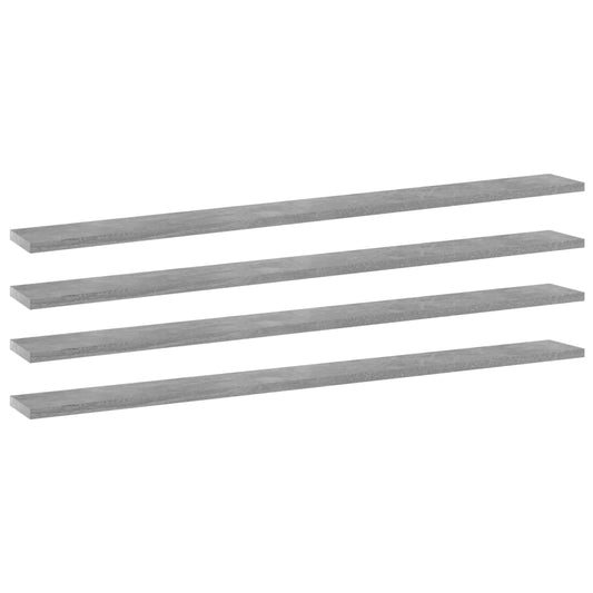 Bücherregal-Bretter 4 Stk. Betongrau 100x10x1,5cm Holzwerkstoff