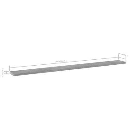 Bücherregal-Bretter 4 Stk. Betongrau 100x10x1,5cm Holzwerkstoff