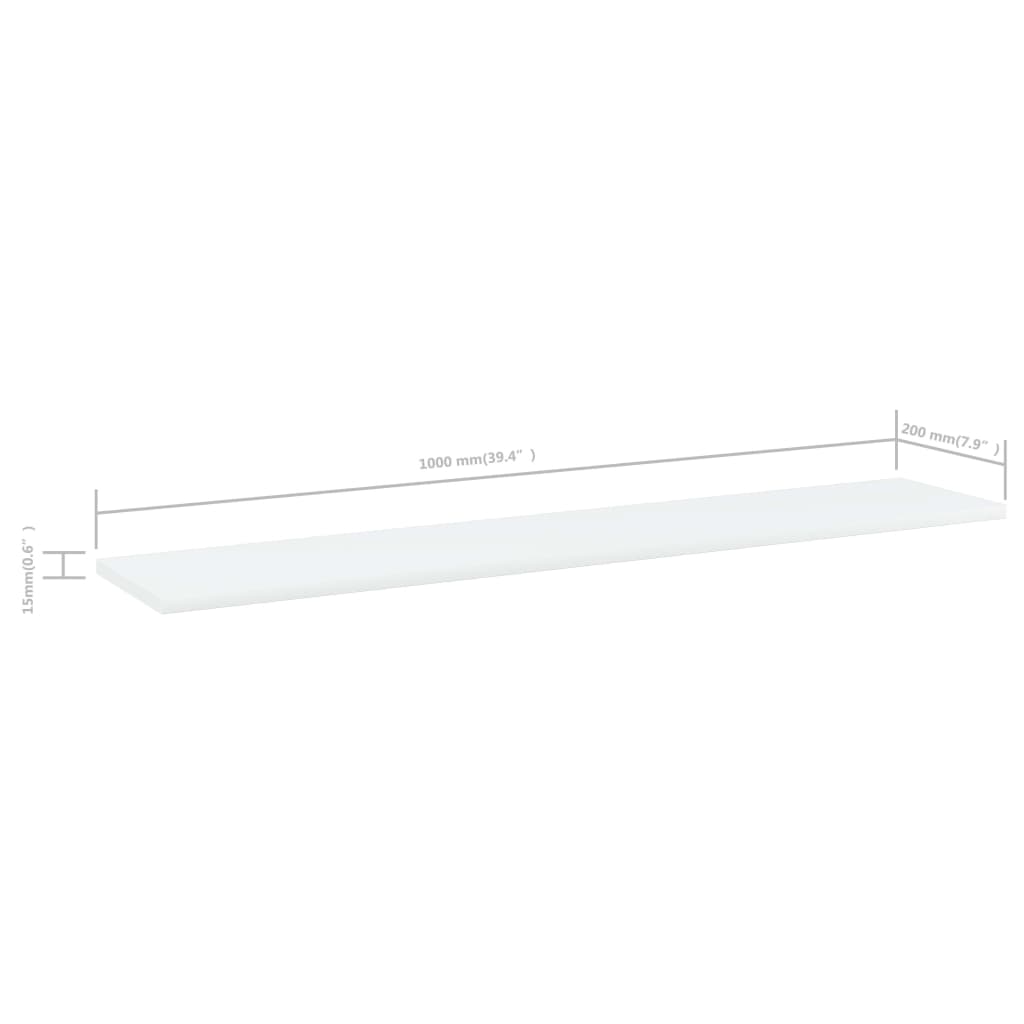 Bücherregal-Bretter 4 Stk. Weiß 100x20x1,5 cm Holzwerkstoff