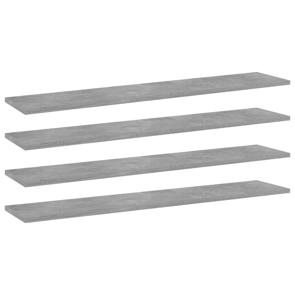 Bücherregal-Bretter 4 Stk. Betongrau 100x20x1,5cm Holzwerkstoff