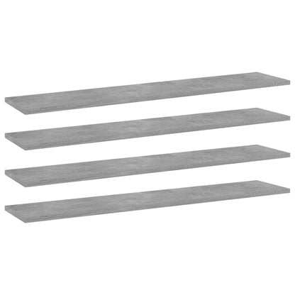 Bücherregal-Bretter 4 Stk. Betongrau 100x20x1,5cm Holzwerkstoff