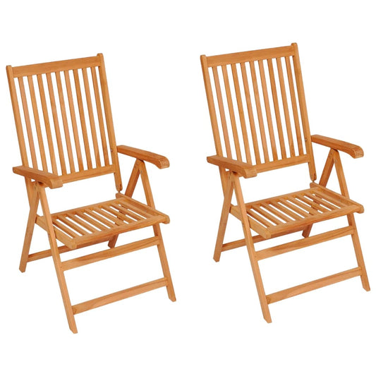 Gartenstühle 2 Stk. mit Königsblauen Kissen Massivholz Teak