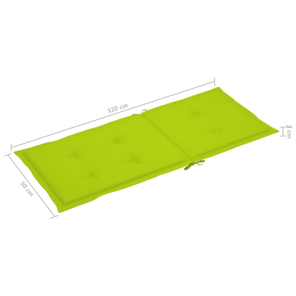 Gartenstühle 2 Stk. mit Hellgrünen Kissen Massivholz Teak