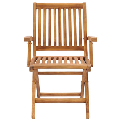 Gartenstühle 2 Stk. mit Blauen Kissen Teak Massivholz