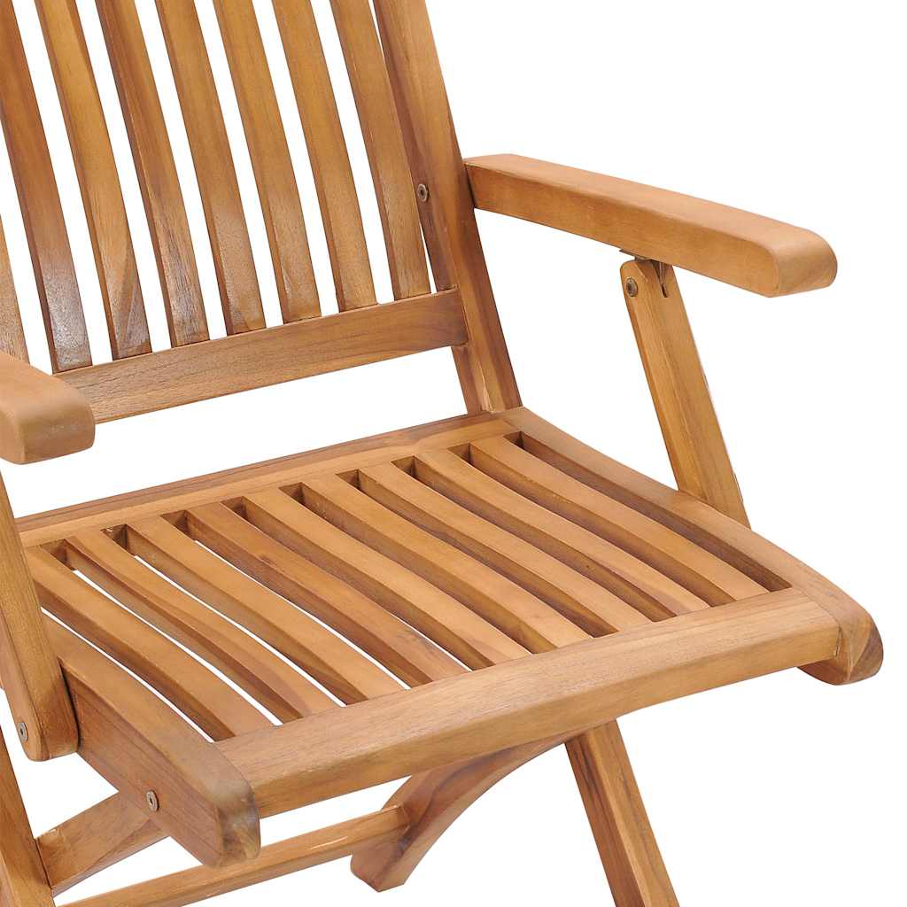 Gartenstühle 2 Stk. mit Schwarzen Kissen Teak Massivholz