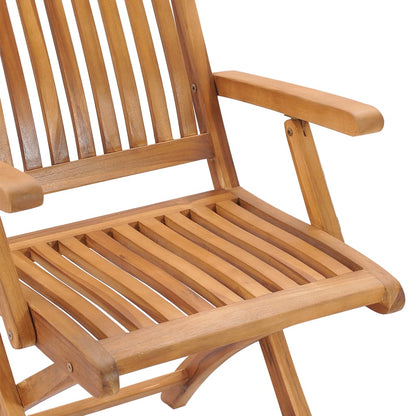 Gartenstühle 2 Stk. mit Hellgrünen Kissen Teak Massivholz