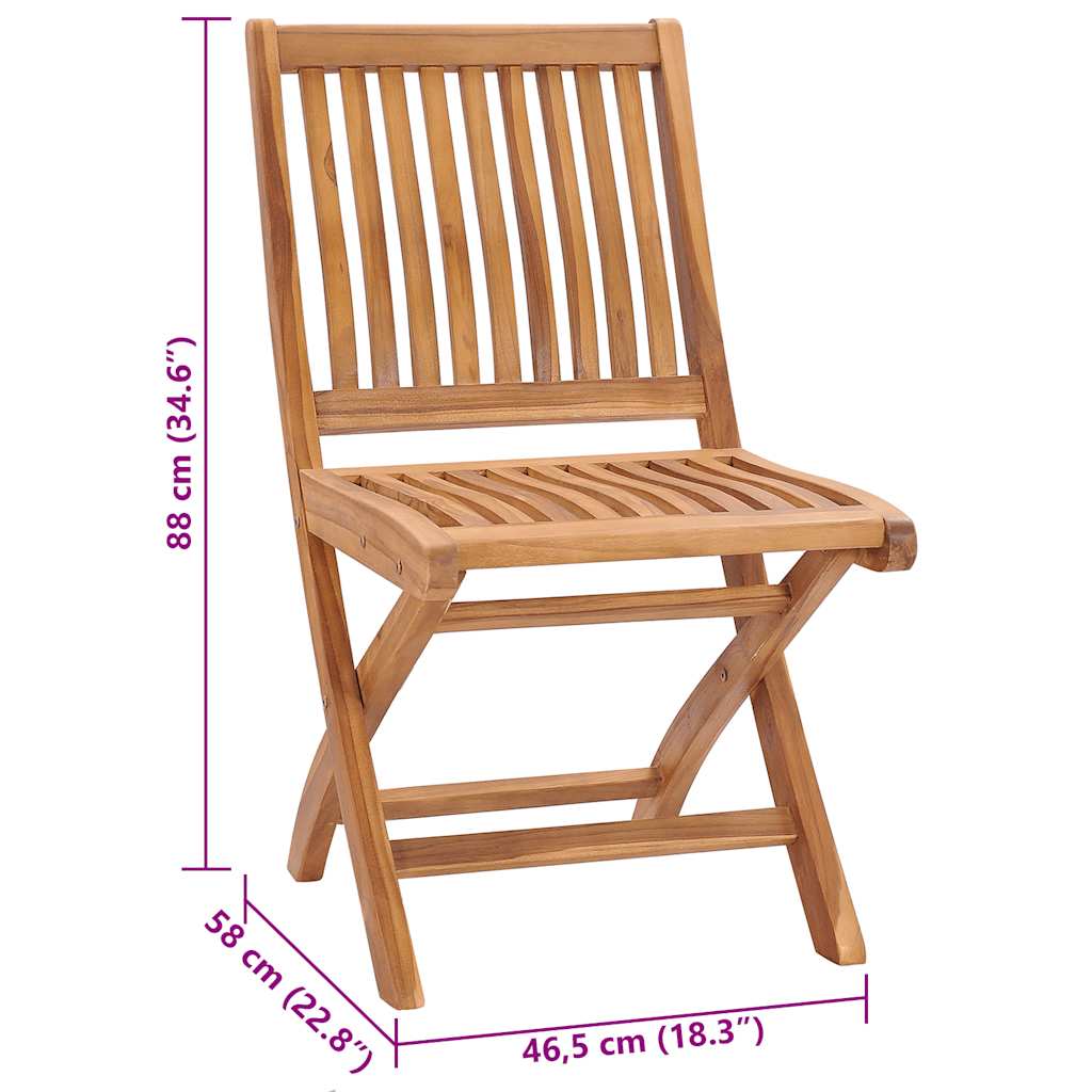 Gartenstühle 2 Stk. mit Weinroten Kissen Teak Massivholz