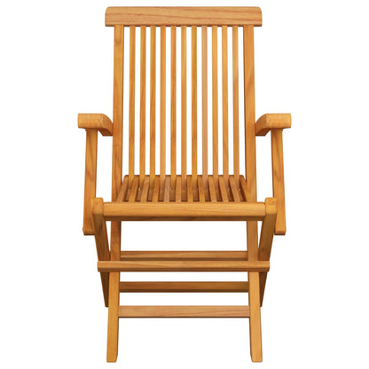 Gartenstühle Graue Karomuster-Kissen 2 Stk. Massivholz Teak