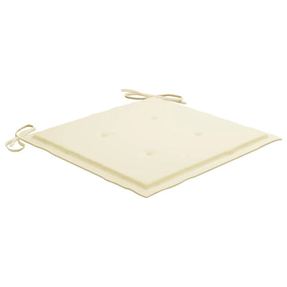 Gartenstühle mit Creme Kissen 6 Stk. Massivholz Teak
