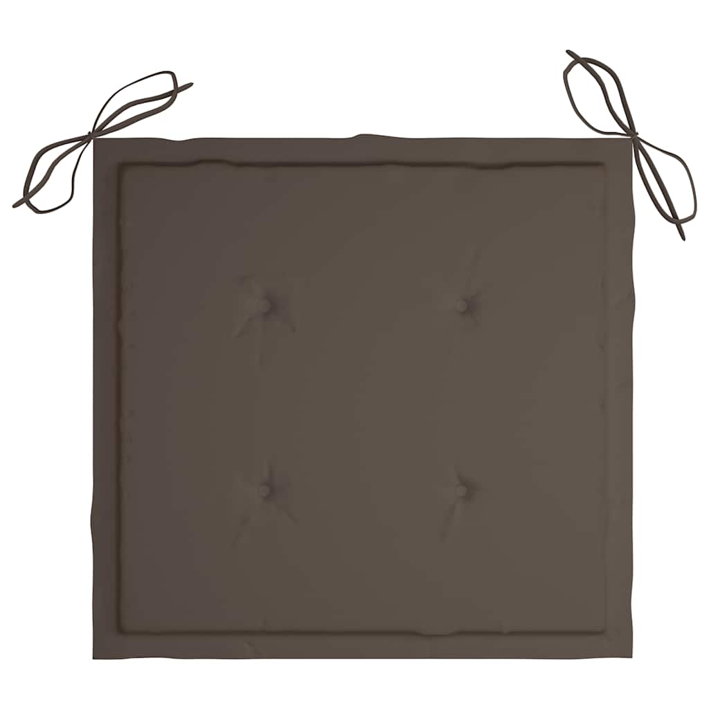 Gartenstühle mit Taupe Kissen 4 Stk. Teak Massivholz