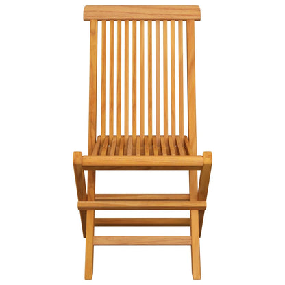 Gartenstühle Graue Karomuster-Kissen 4 Stk. Massivholz Teak