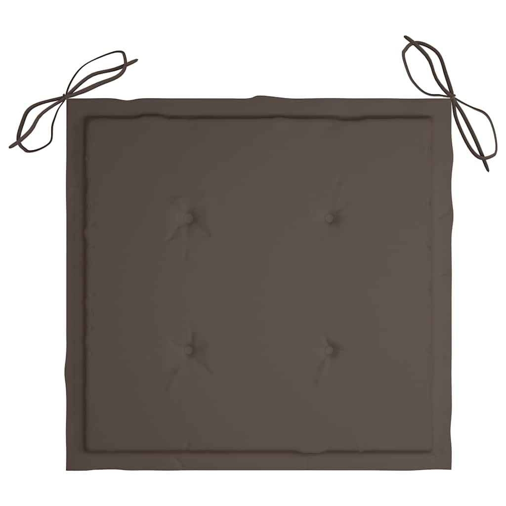 Schaukelstuhl mit Taupe Kissen Massivholz Teak