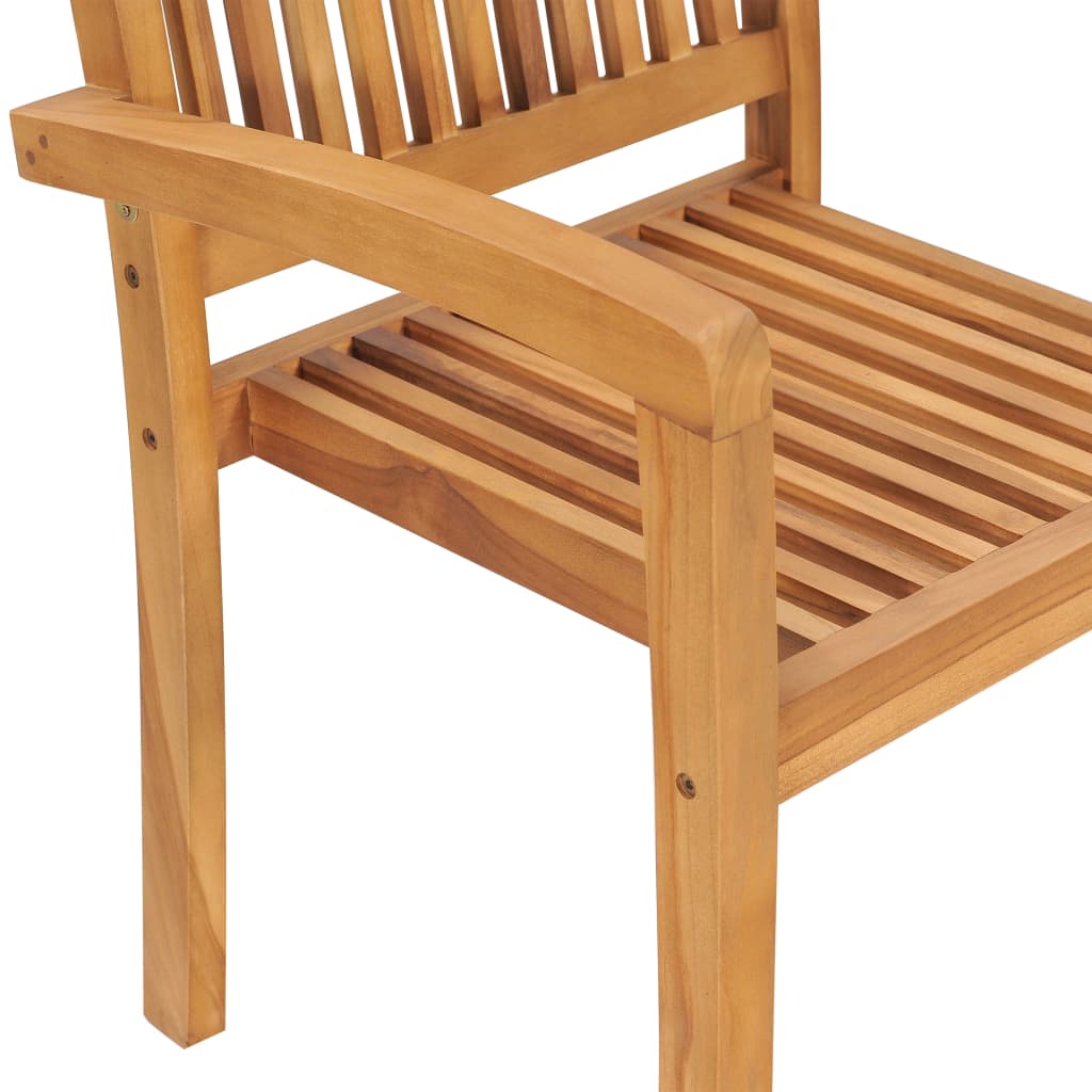 Gartenstühle 2 Stk. Rote Karomuster Kissen Massivholz Teak