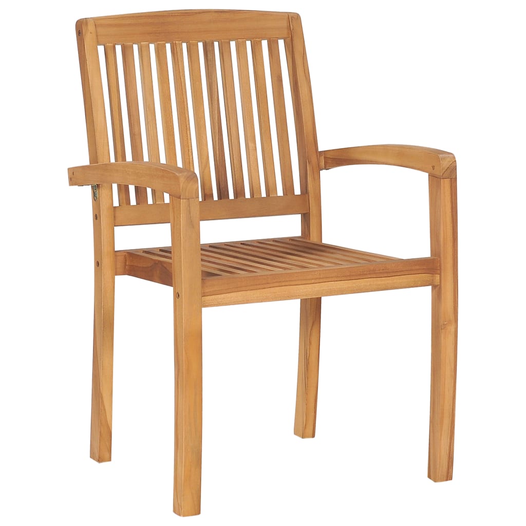 Gartenstühle 2 Stk. Graue Karomuster Kissen Massivholz Teak