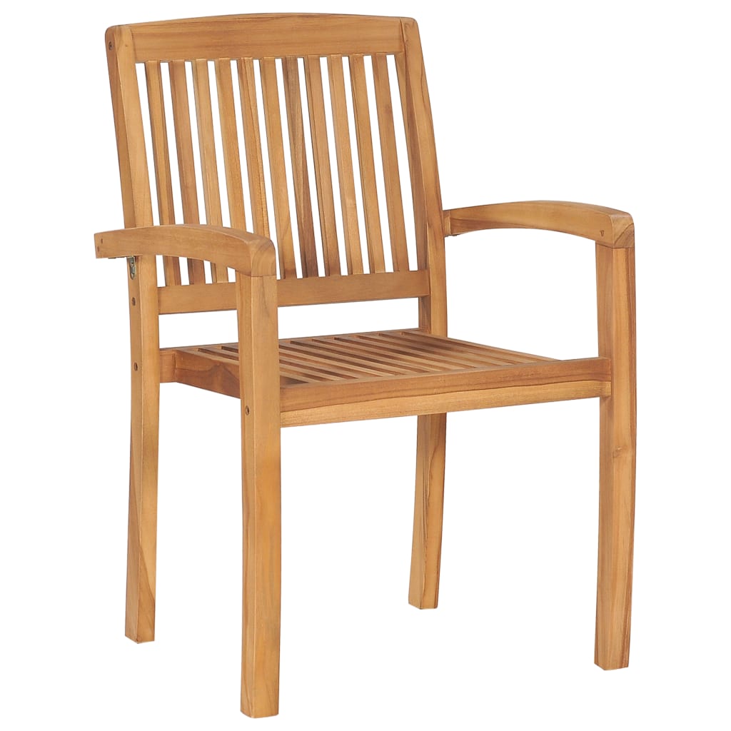 Gartenstühle 2 Stk. mit Schwarzen Kissen Massivholz Teak