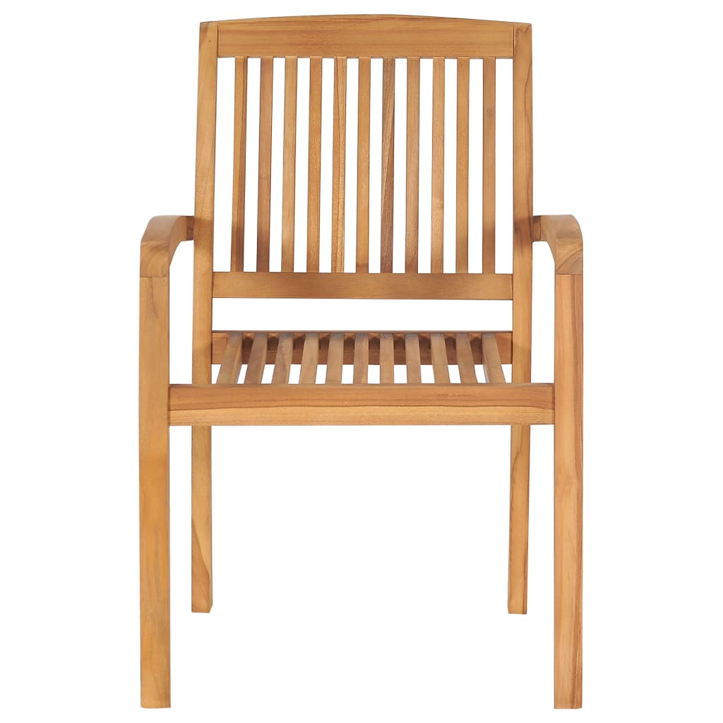 Gartenstühle 2 Stk. mit Schwarzen Kissen Massivholz Teak