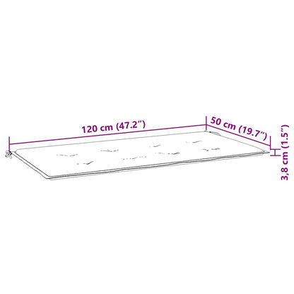 Stapelbare Gartenbank mit Auflage 128,5 cm Massivholz Teak
