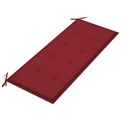 Stapelbare Gartenbank mit Auflage 128,5 cm Massivholz Teak