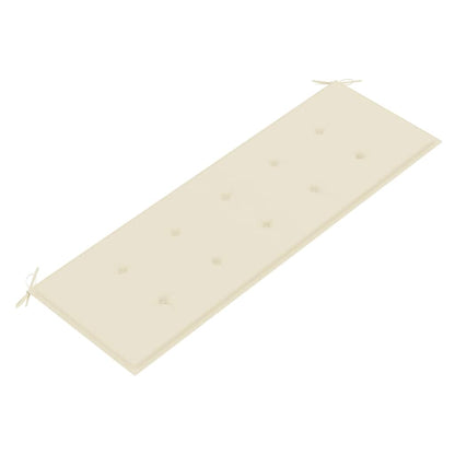 Stapelbare Gartenbank mit Auflage 159 cm Massivholz Teak