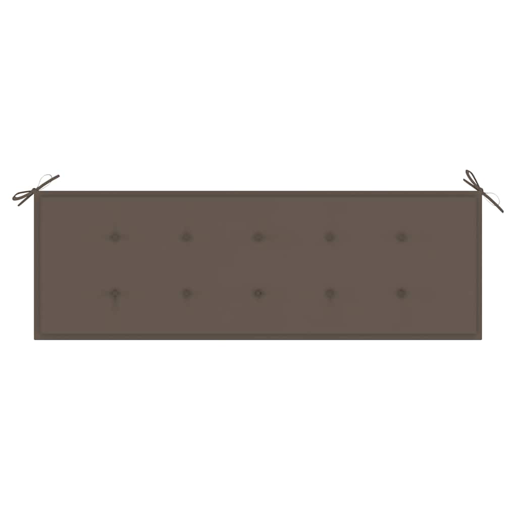 Stapelbare Gartenbank mit Auflage 159 cm Massivholz Teak