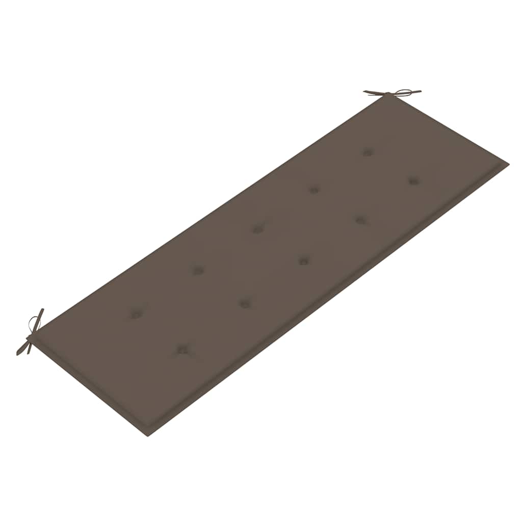 Stapelbare Gartenbank mit Auflage 159 cm Massivholz Teak