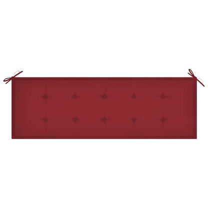 Stapelbare Gartenbank mit Auflage 159 cm Massivholz Teak