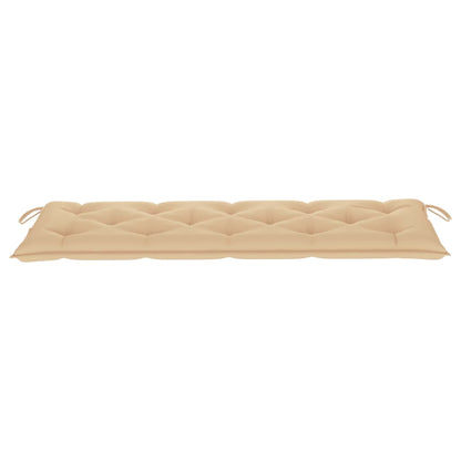 Stapelbare Gartenbank mit Auflage 159 cm Massivholz Teak