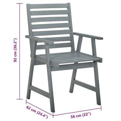 Garten-Essstühle mit Kissen 3 Stk. Massivholz Akazie