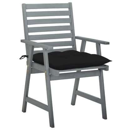 Garten-Essstühle mit Kissen 3 Stk. Massivholz Akazie