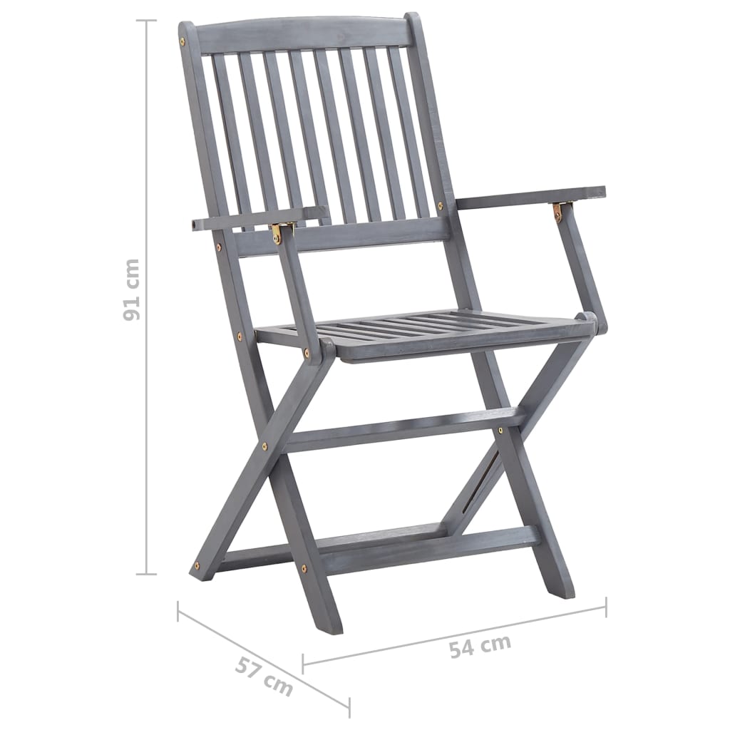 Klappbare Gartenstühle 2 Stk. mit Kissen Massivholz Akazie