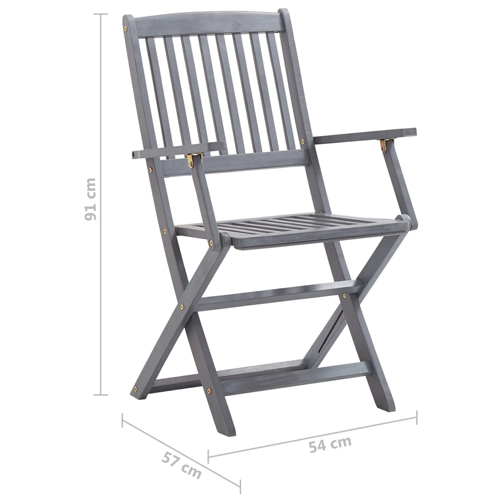 Klappbare Gartenstühle 4 Stk. mit Kissen Massivholz Akazie