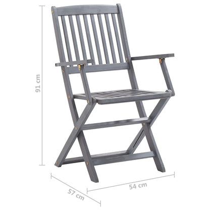 Klappbare Gartenstühle 4 Stk. mit Kissen Massivholz Akazie