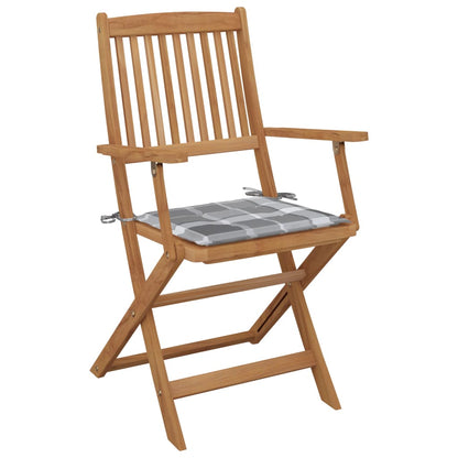 Klappbare Gartenstühle 2 Stk. mit Kissen Massivholz Akazie