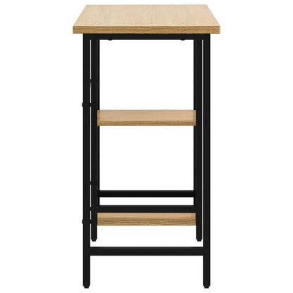 Computertisch Schwarz und Eiche Hell 80x40x72 cm MDF und Metall
