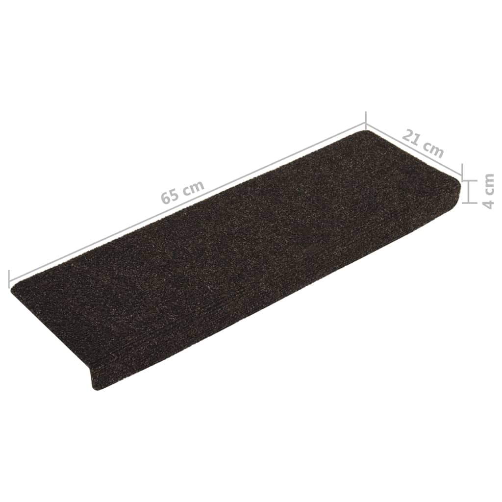 Stufenmatten Selbstklebend 15 Stk. 65x21x4 cm Dunkelbraun Rechteckiger Rand