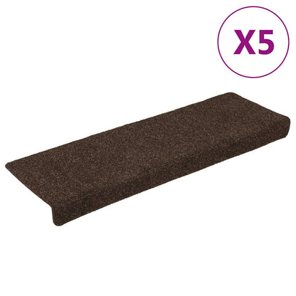 Stufenmatten Selbstklebend 15 Stk. 65x21x4 cm Braun Rechteckiger Rand