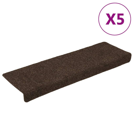 Stufenmatten Selbstklebend 15 Stk. 65x21x4 cm Braun Rechteckiger Rand