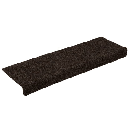 Stufenmatten Selbstklebend 15 Stk. 65x21x4 cm Braun Rechteckiger Rand