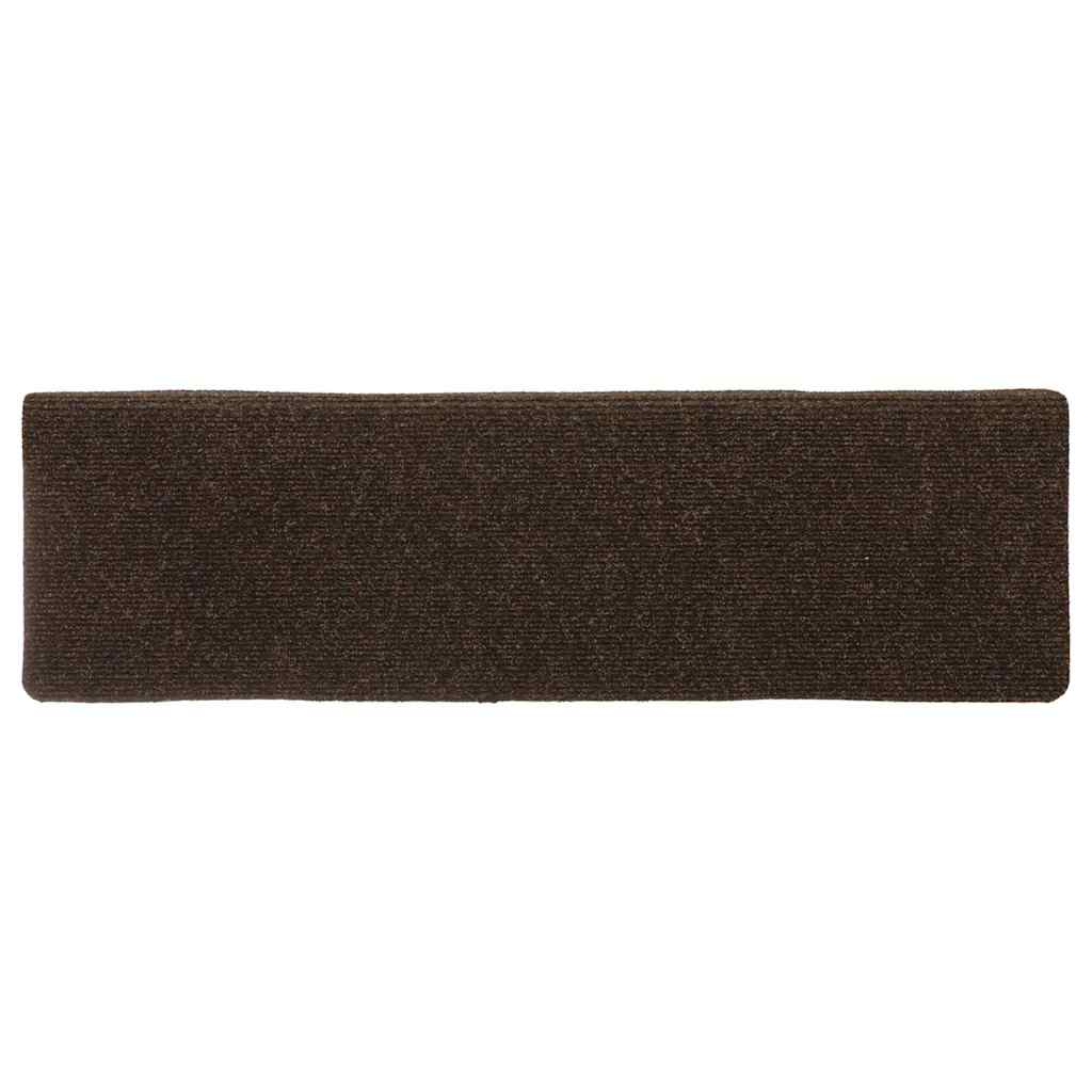 Stufenmatten Selbstklebend 15 Stk. 65x21x4 cm Braun Rechteckiger Rand
