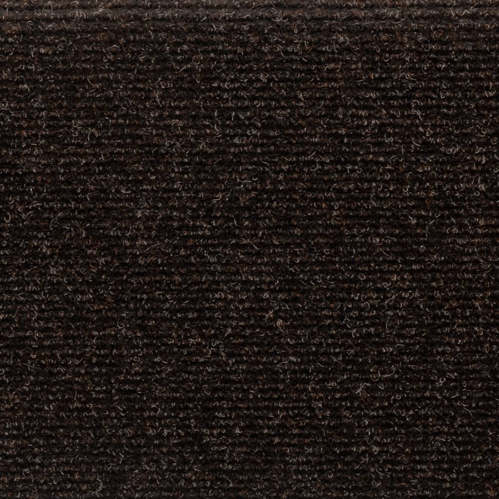 Stufenmatten Selbstklebend 15 Stk. 65x21x4 cm Braun Rechteckiger Rand