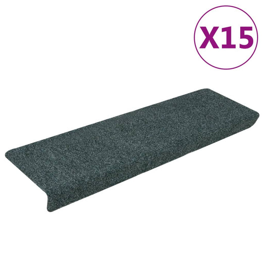 Stufenmatten Selbstklebend 15 Stk. 65x21x4 cm Grün Rechteckiger Rand