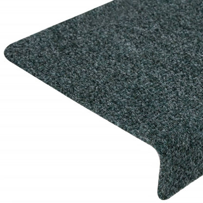 Stufenmatten Selbstklebend 15 Stk. 65x21x4 cm Grün Rechteckiger Rand