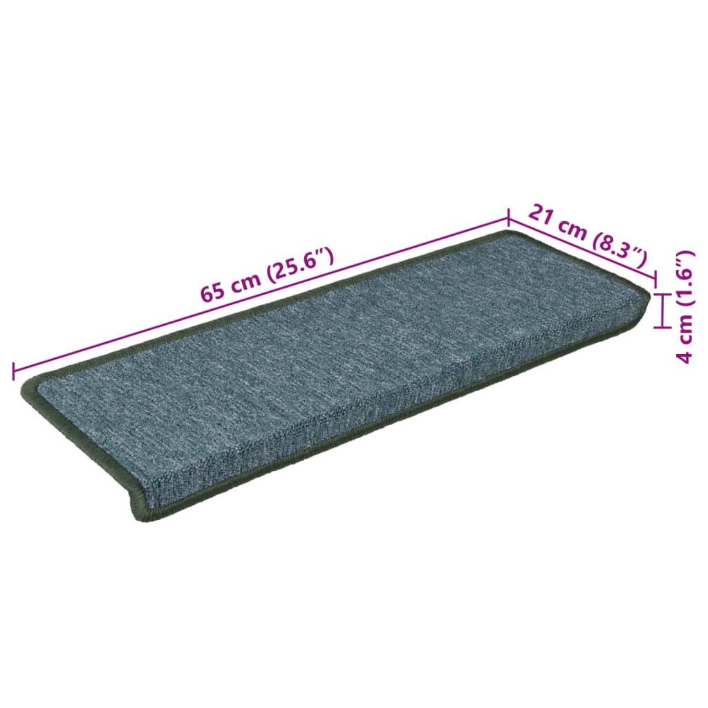 Stufenmatten 15 Stk. 65x21x4 cm Dunkelgrün Rechteckiger Rand