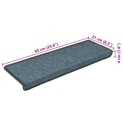 Stufenmatten 15 Stk. 65x21x4 cm Dunkelgrün Rechteckiger Rand