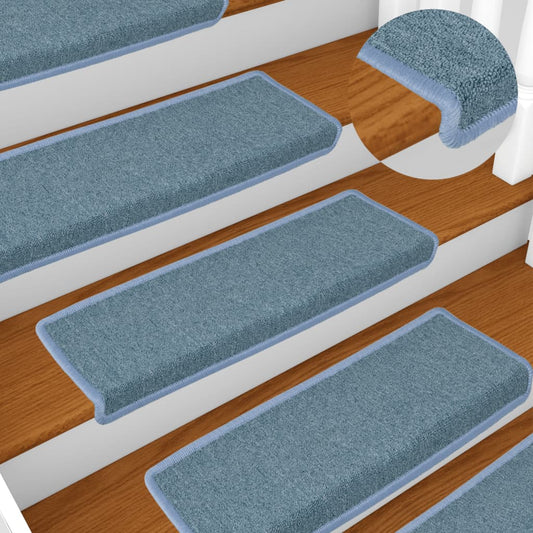 Stufenmatten 15 Stk. 65x21x4 cm Seeblau Rechteckiger Rand